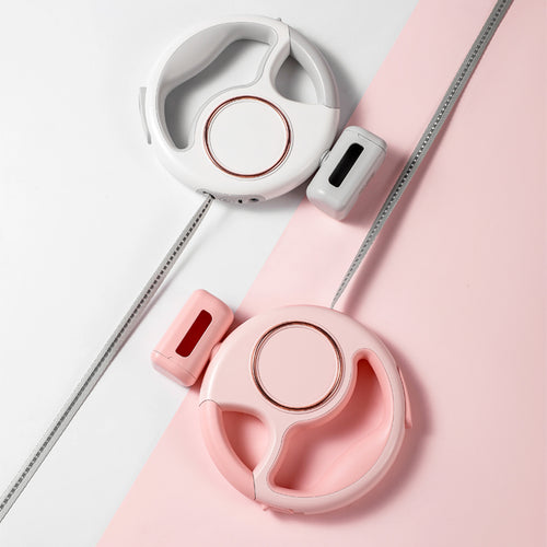 Lesă Groomie Fashion Retractabilă de 3M cu Lanternă LED, Suport pentru Punguțe și Padlock