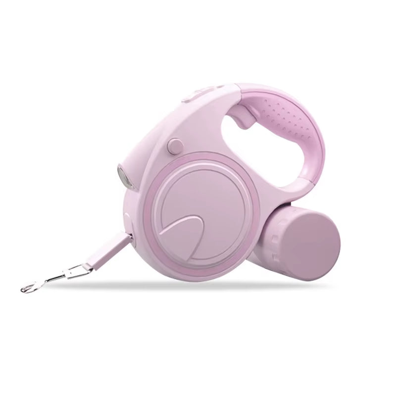 Lesă Groomie Classic Retractabilă de 5M cu Lanternă LED și Suport pentru Punguțe