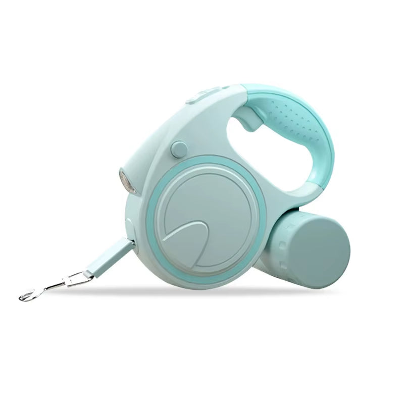 Lesă Groomie Classic Retractabilă de 5M cu Lanternă LED și Suport pentru Punguțe